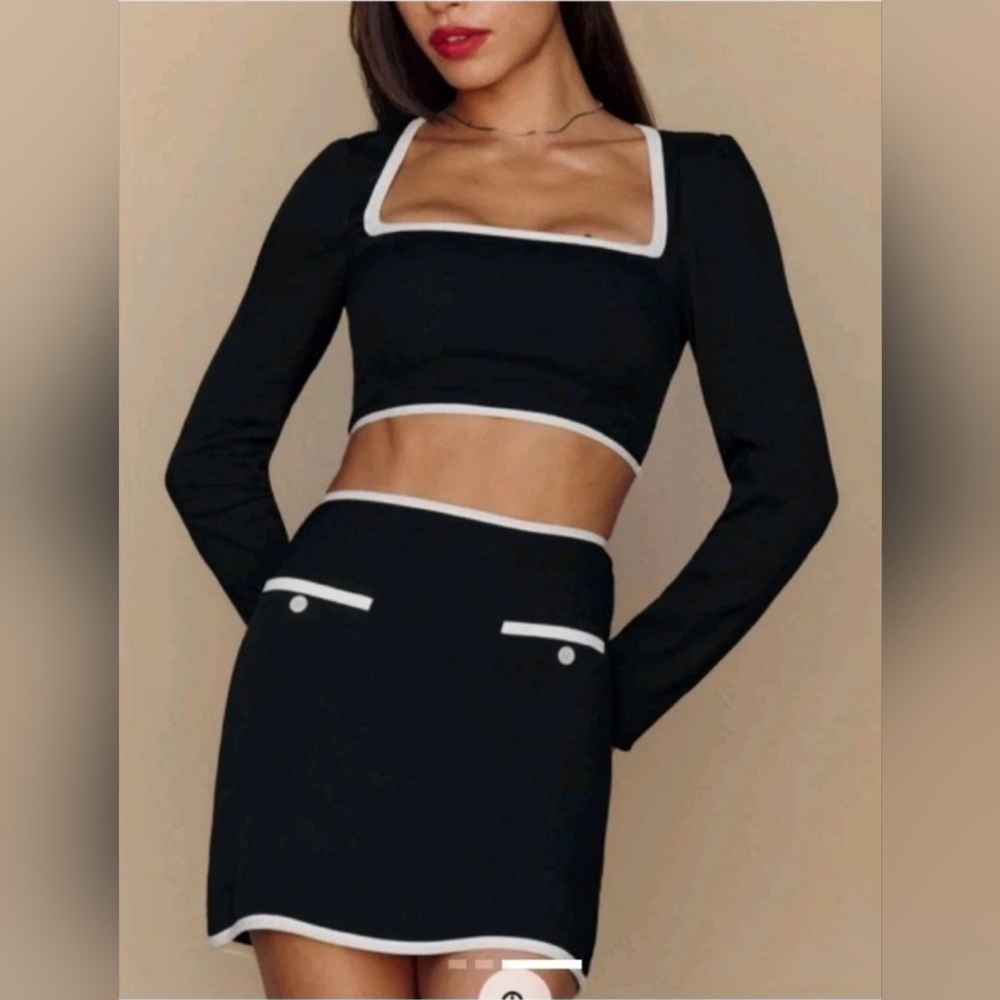 REFORMATION Marie Two Piece Crop Top & Mini Skirt Size 4